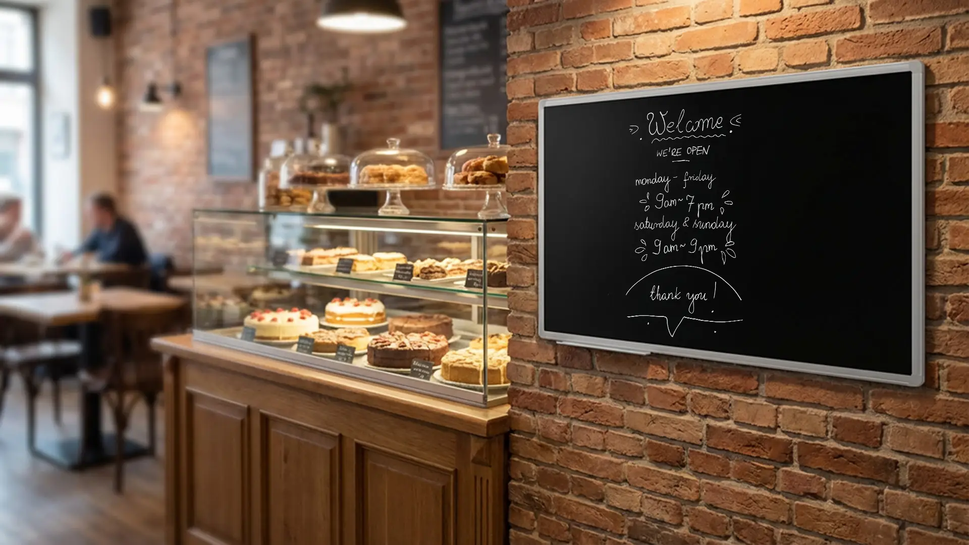 Schwarze magnetische Kreidetafel mit Alurahmen Premium EXPO 120x60cm – Bild 3