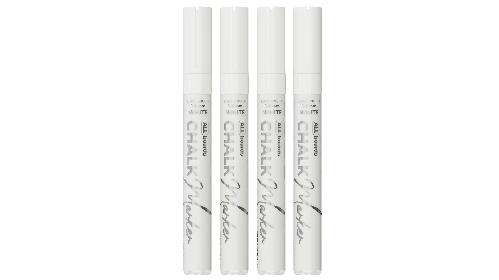 ALLboards Kreidemarker-Set – 4 Stück, weiß