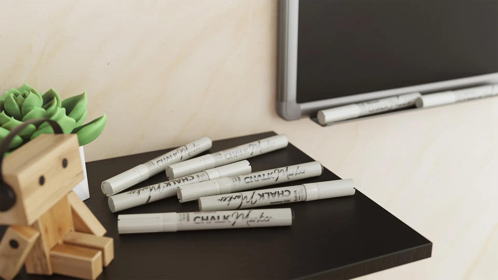 ALLboards Kreidemarker-Set – 4 Stück, weiß – Bild 9