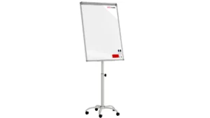 Mobiles magnetisches Whiteboard-Flipchart auf Rollen, 100 x 70 cm, silber + GRATIS