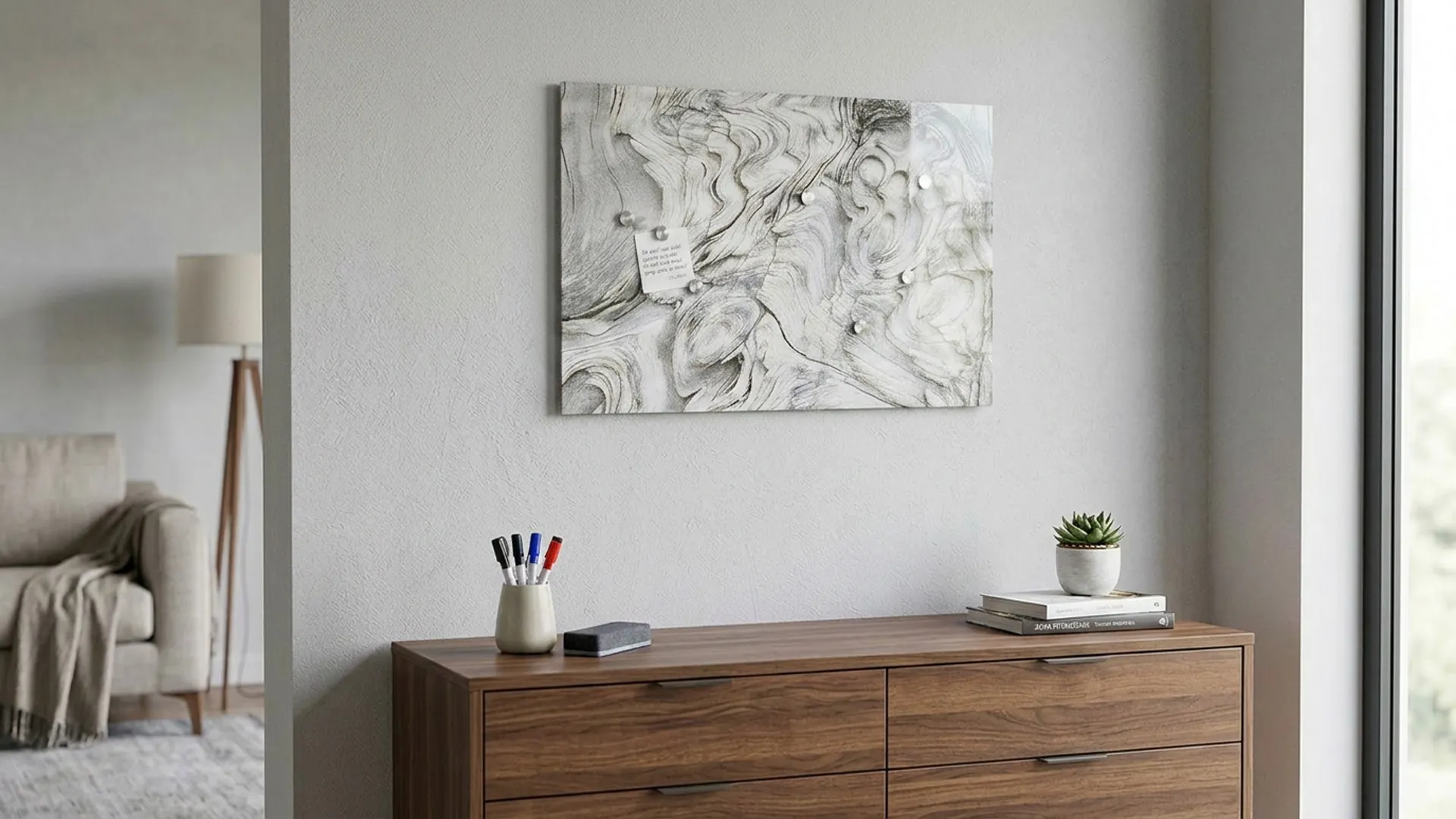 METALboards Magnettafel, versteinertes Holz 60x40 cm + GRATIS Zubehörset – Bild 4