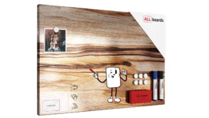 METALboards Magnettafel, exotisches Holz 60x40 cm + GRATIS Zubehörset