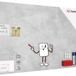 METALboards Magnettafel, Beton II 90x60 cm + GRATIS Zubehörset