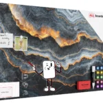 METALboards Magnettafel, Dunkelschiefer 90x60 cm + GRATIS Zubehörset