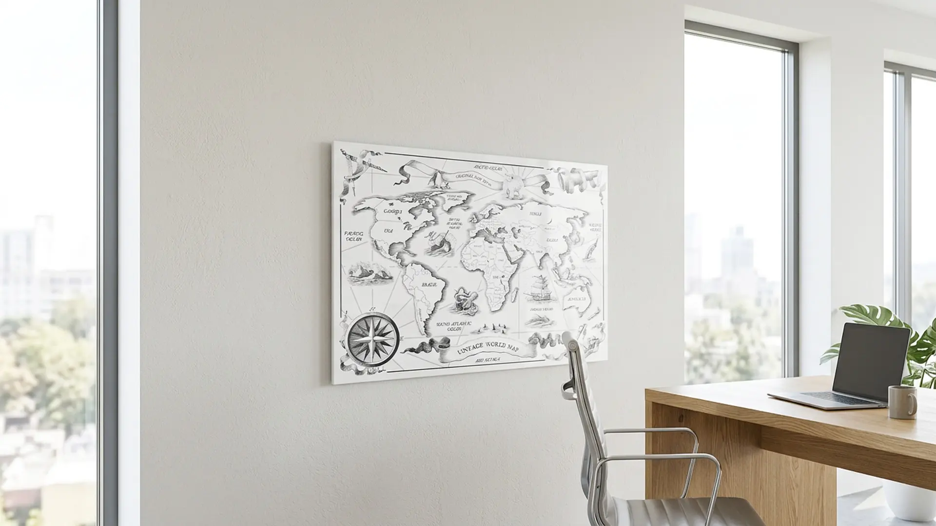 METALboards Magnettafel, Retro-Weltkarte 90x60 cm + GRATIS Zubehörset – Bild 10