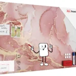 METALboards Magnettafel, Rosa Marmor 90x60 cm + GRATIS Zubehörset