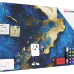 METALboards Magnettafel, blau und gold, 90 x 60 cm + GRATIS Zubehörset