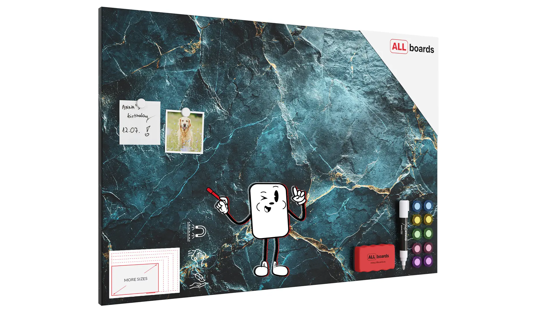 METALboards Magnettafel, Lapis 90x60 cm + GRATIS Zubehörset