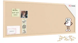 Textil-Pinnwand (Filz) 100x40 cm Camel, in einem Camelholzrahmen