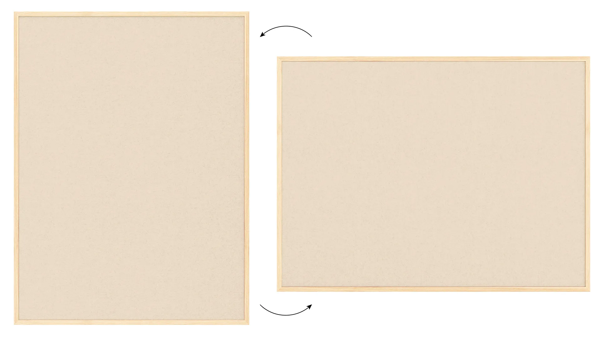 Textil-Pinnwand (Filz) 120x90 cm Camel, mit lackiertem Holzrahmen – Bild 7