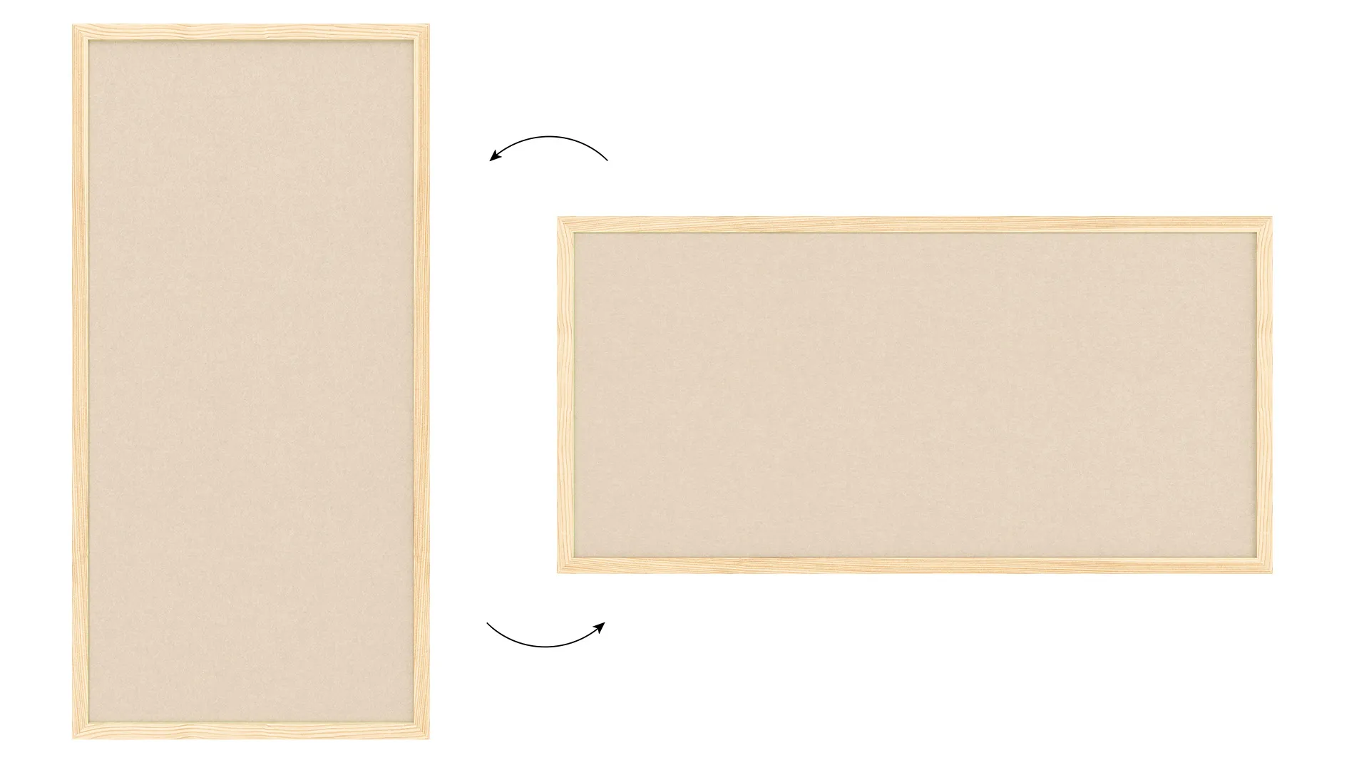 Textil-Pinnwand (Filz) 80x40 cm Camel, mit lackiertem Holzrahmen – Bild 7