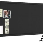Textil-Pinnwand (Filz) 100x40 cm, grau, in einem grauen Holzrahmen