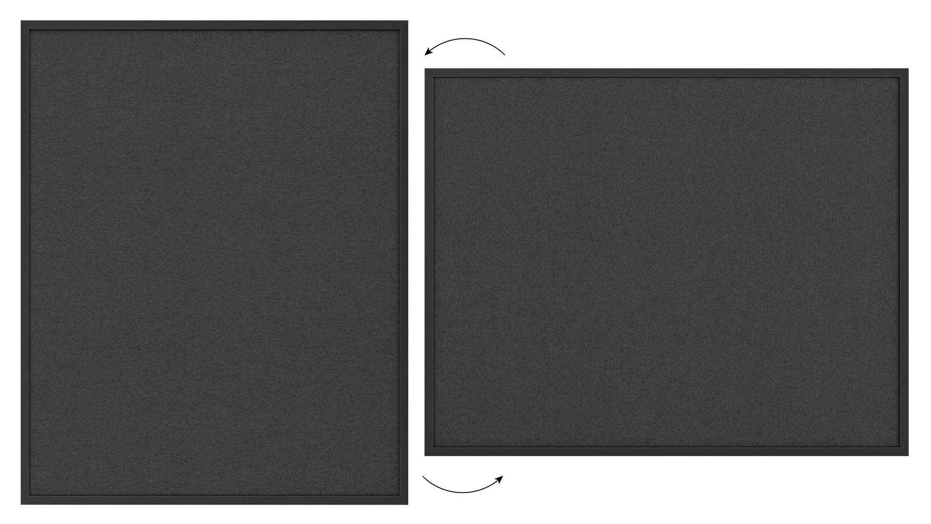 Textil-Pinnwand (Filz) 100x80 cm, grau, in einem grauen Holzrahmen – Bild 7