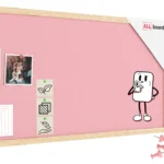 Textil-Pinnwand (Filz) 80x40 cm, rosa, mit lackiertem Holzrahmen