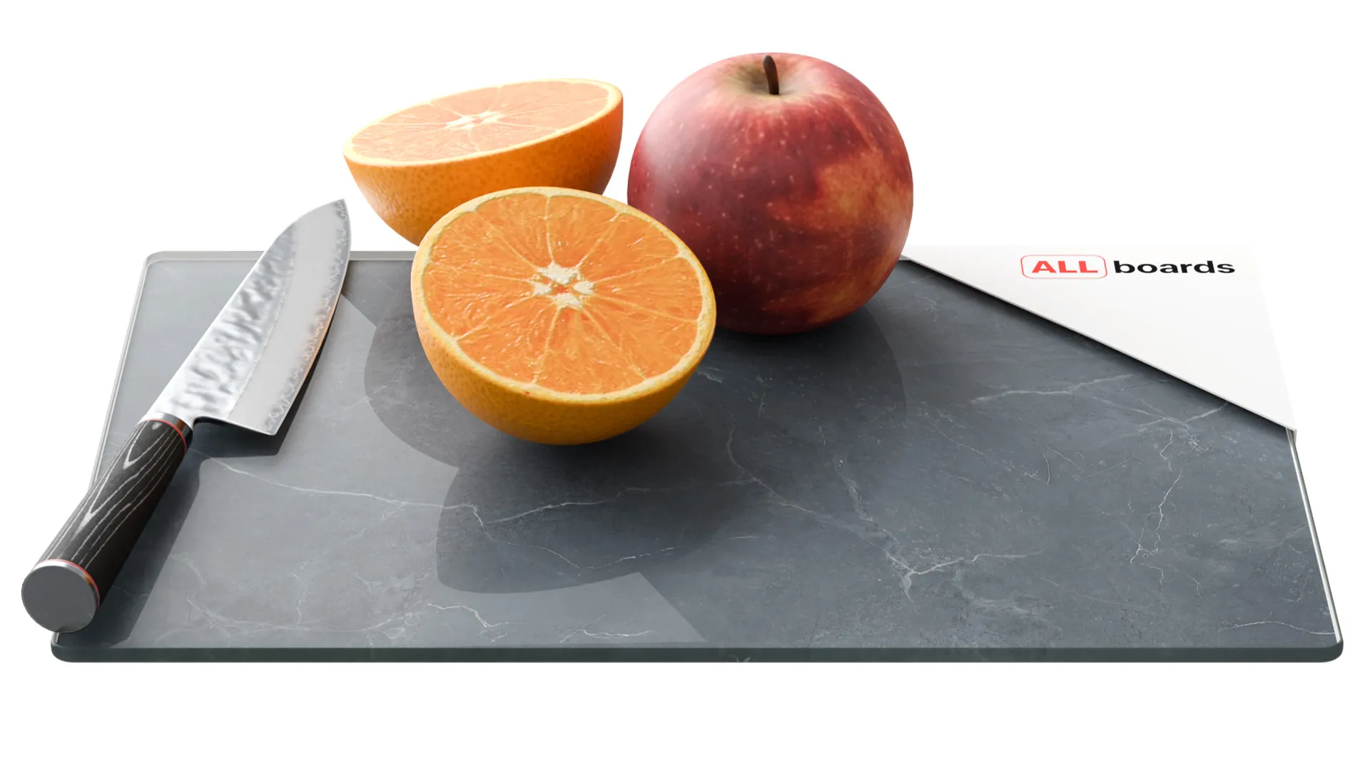 Schneidebrett aus Glas – ANTHRAZITMARMOR, 30 x 20 cm