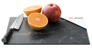 Schneidebrett aus Glas – SCHWARZER MARMOR, 30 x 20 cm