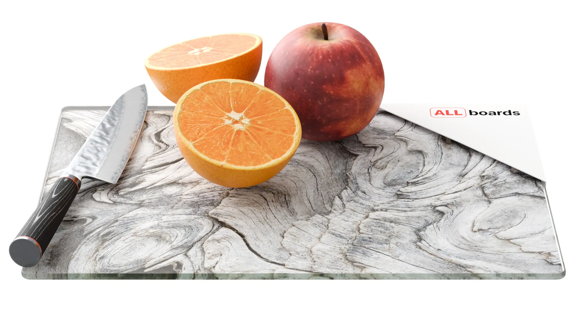 Schneidebrett aus Glas – VERSTEINERTES HOLZ, 30 x 20 cm