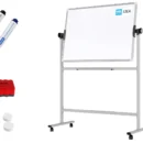 Mobiles Board, Serie: TM Idea/Flex - mit doppelseitiger Whiteboard-Oberfläche, drehbar, 100x70 cm