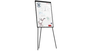 Magnetisches Flipchart, trocken abwischbar, 100 x 70 cm, schwarz + GRATIS