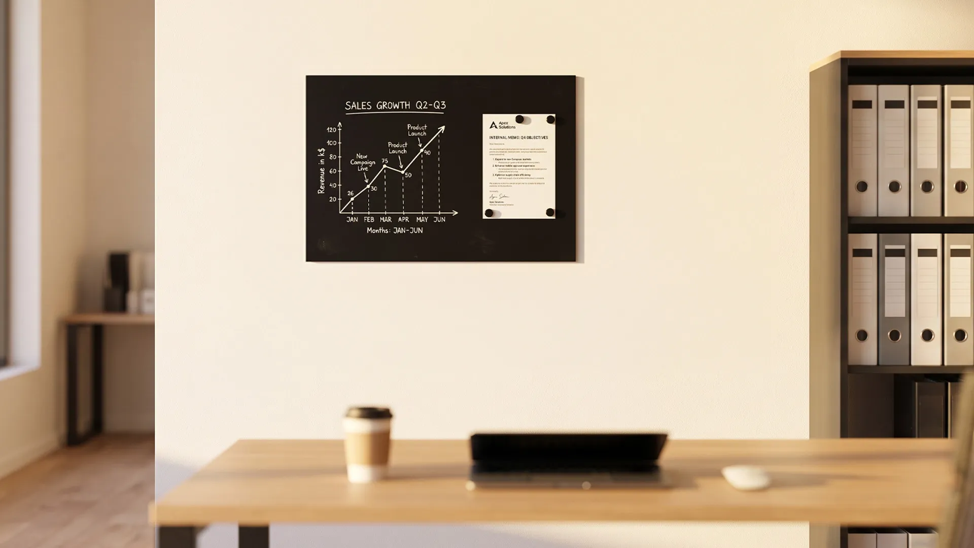 Magnetplatte rahmenloses SLIMboard - Kreideoberfläche - 60x40 cm + GRATIS – Bild 3