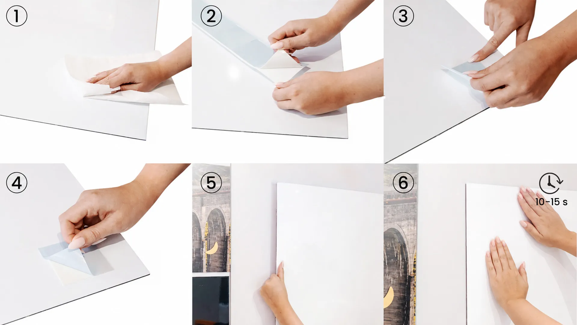 Magnetplatte rahmenloses SLIMboard - Magnetisches trocken abwischbares Whiteboard 100x6 cm – Bild 5